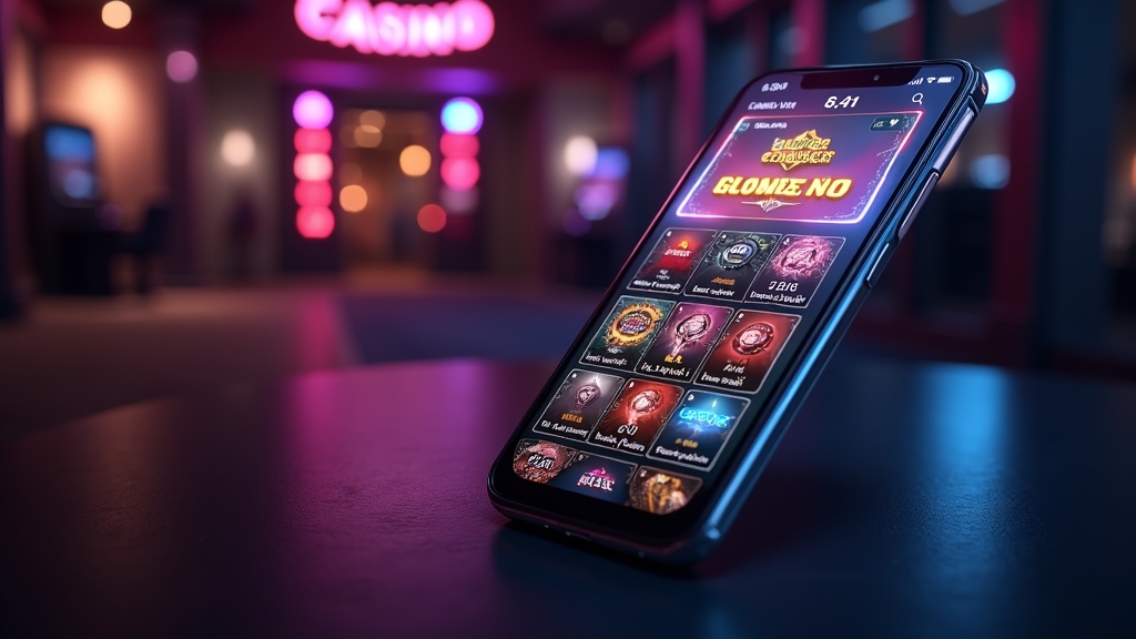 Smartphone showing a polished casino lobby with touch-friendly mobile navigation